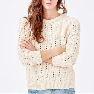 Babaa No 32 Cotton Sweater in Ivory